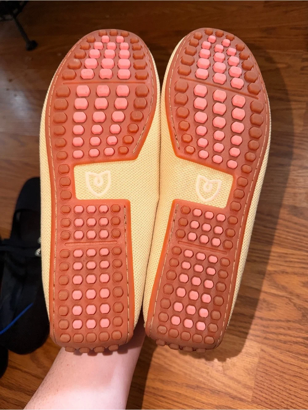 Rothy's Women's Cream and Tan Braided Slip-On Loafers